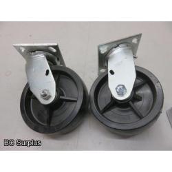 R-475: Heavy Duty 6 inch Swivel Casters – 2 Items – Unused