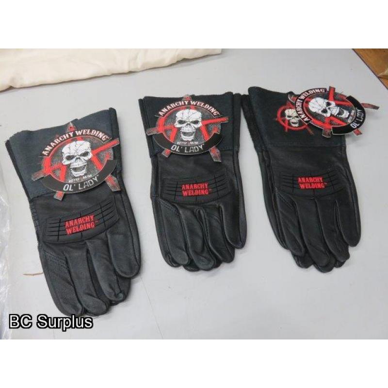 R-489: Anarchy Welding & Driller Leather Gloves – 5 Pairs