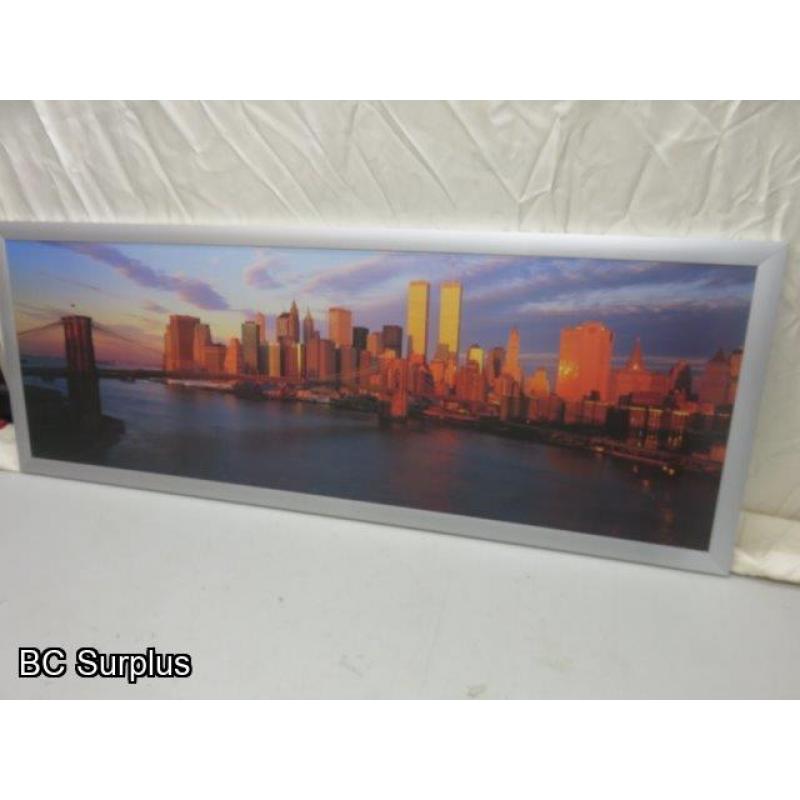 R-507: Vintage Skyline Print of New York City – Framed