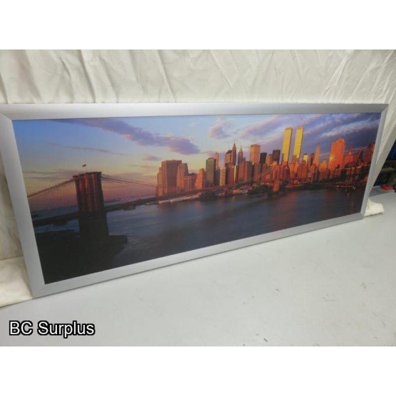 R-507: Vintage Skyline Print of New York City – Framed