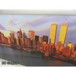 R-507: Vintage Skyline Print of New York City – Framed