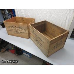 R-512: Vintage Wooden Shipping Boxes – 2 Items