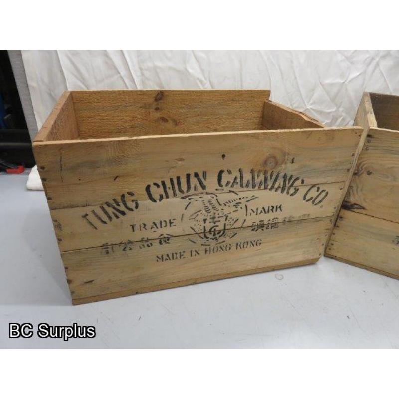 R-512: Vintage Wooden Shipping Boxes – 2 Items