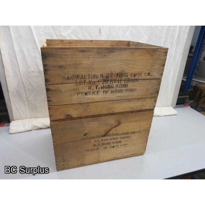 R-512: Vintage Wooden Shipping Boxes – 2 Items