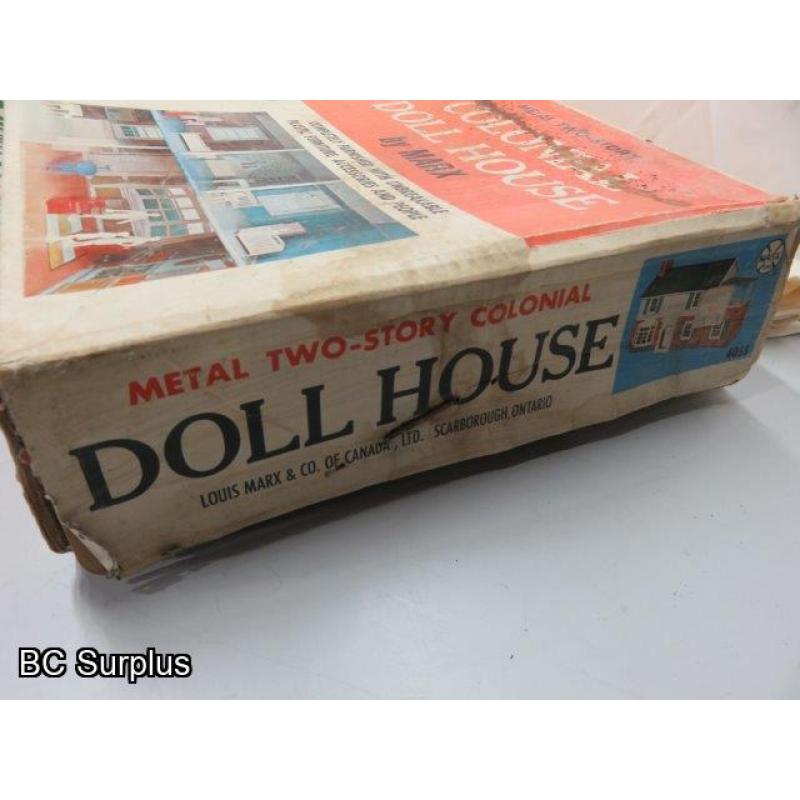 R-517: Vintage Tin Doll House; Snakes & Ladders – 2 Items