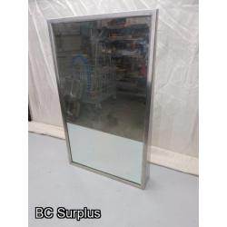 R-462: Stainless Steel Tapered Mirror with Mounting Bracket