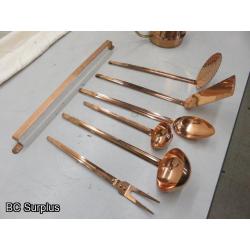 R-523: Copperware Utensils and Watering Can – 8 Items