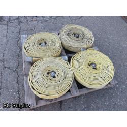 R-605: Yellow 1.75 Inch Fire Hose – 4 Lengths of 50 Ft