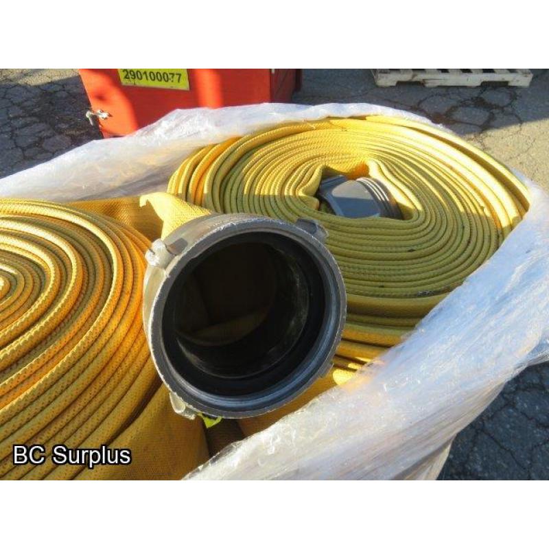 R-569: Yellow 5 Inch Fire Hose – 8 Lengths of 100 Ft.