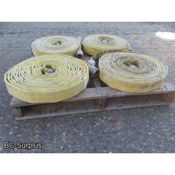 R-606: Yellow 1.75 Inch Fire Hose – 4 Lengths of 50 Ft