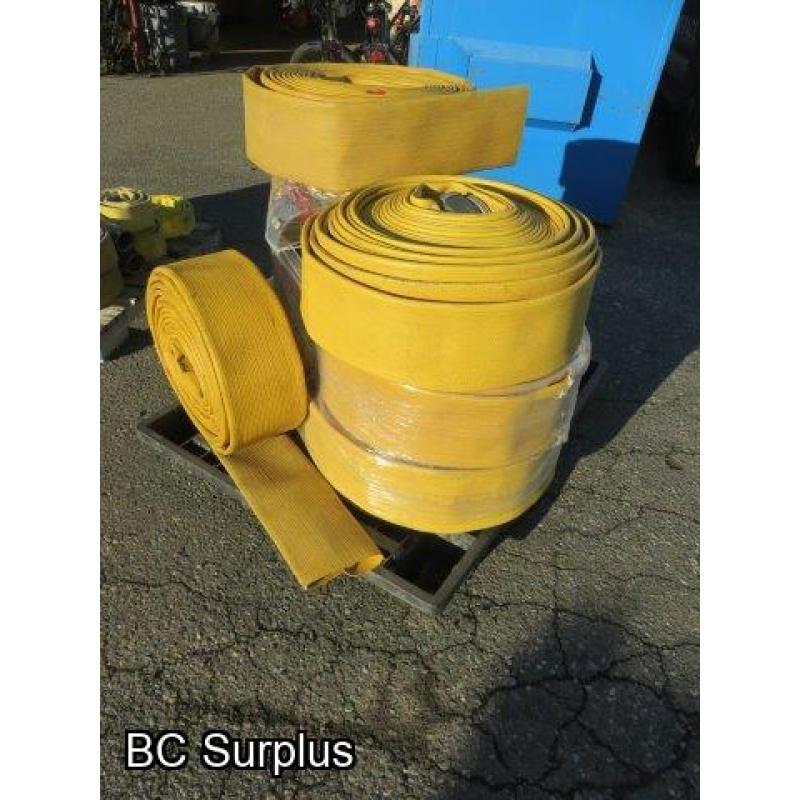 R-570: Yellow 5 Inch Fire Hose – 8 Various Lengths