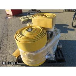 R-570: Yellow 5 Inch Fire Hose – 8 Various Lengths