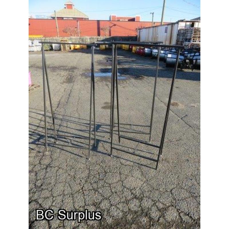 R-574: Square Tube Metal Clothing Racks – 3 Items