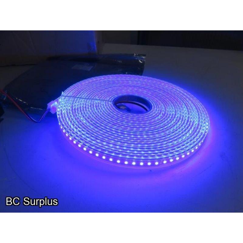 R-636: Blue LED Tape Light Strips – 27 Lengths – 30ft Each