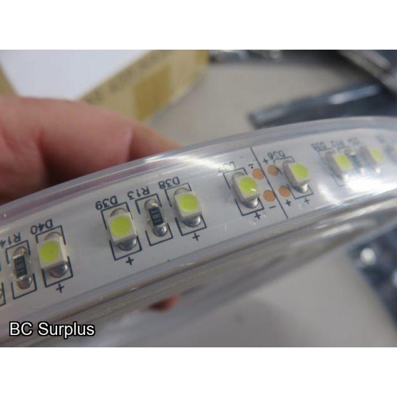 R-639: White LED Tape Light Strips – 25 Lengths; 30ft Each