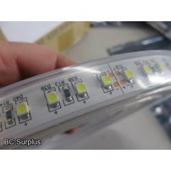 R-637: White LED Tape Light Strips – 25 Lengths; 30ft Each