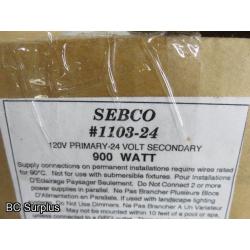 R-674: Sebco Low Voltage Transformer – 120v/24v – Unused