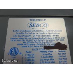 R-677: Sebco Low Voltage Transformer – 120v/24v – Unused