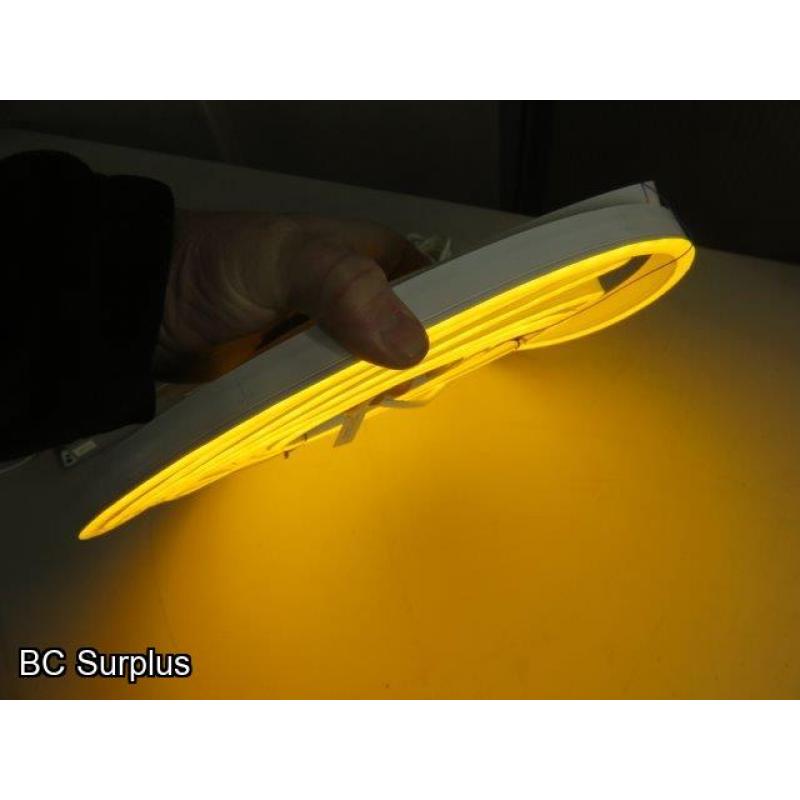 R-624: Yellow Neon Strip Lights with Power Supply – 24ft