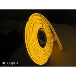 R-625: Yellow Neon Strip Lights with Power Supply – 24ft