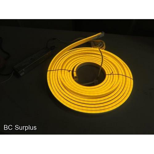 R-625: Yellow Neon Strip Lights with Power Supply – 24ft