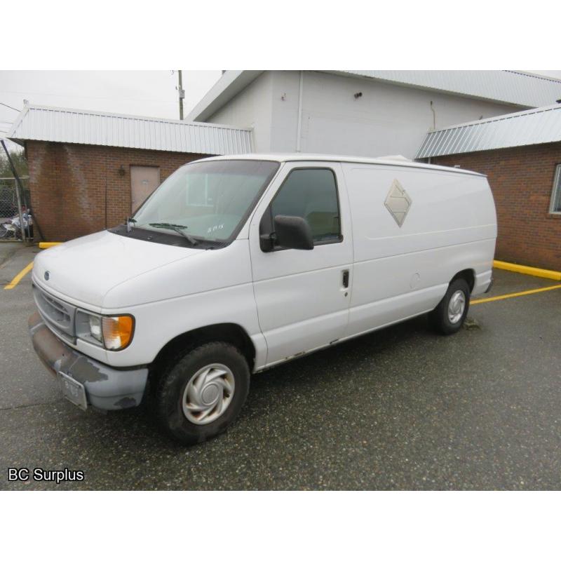 S-1005: 2002 Ford E150 Cargo Van – 97550 kms