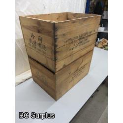 S-277: Vintage Wooden Shipping Boxes – 2 Items