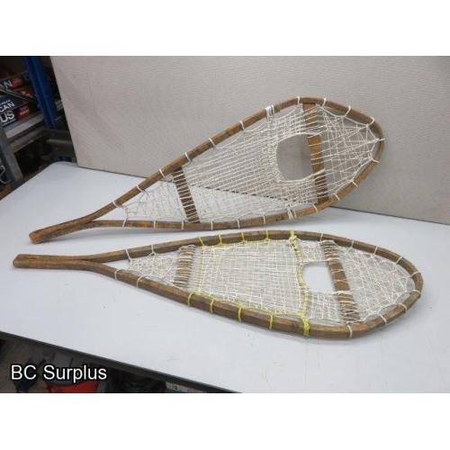 S-19: Vintage Wooden-Framed Snowshoes – 1 Pair