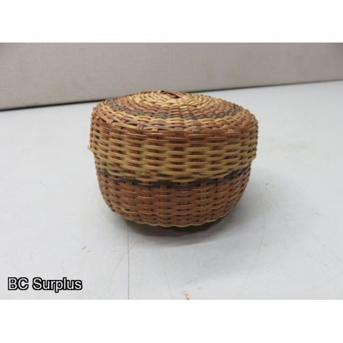 S-4: Vintage Woven Lidded Basket