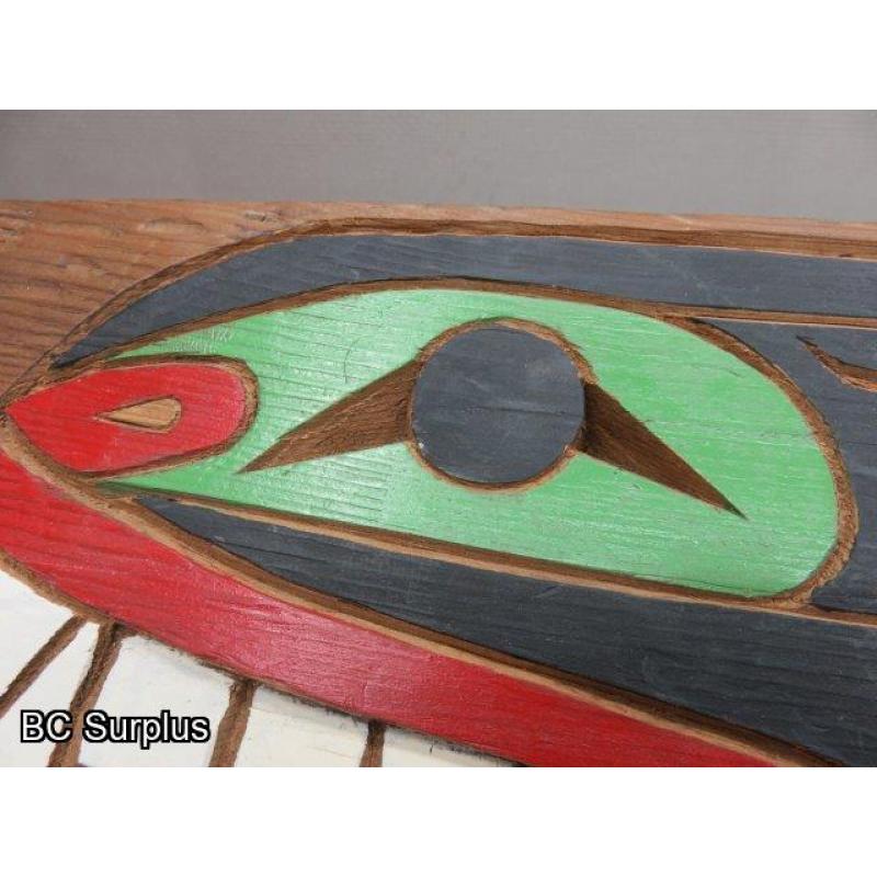 S-33: Whale Tail Carved Wall Plaque