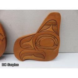 S-39: Red Cedar Block Carvings – Set of 3 – Signed