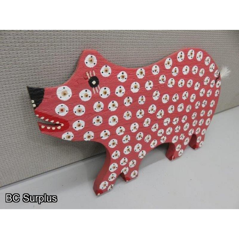 S-54: Folk Art Pig – Signed