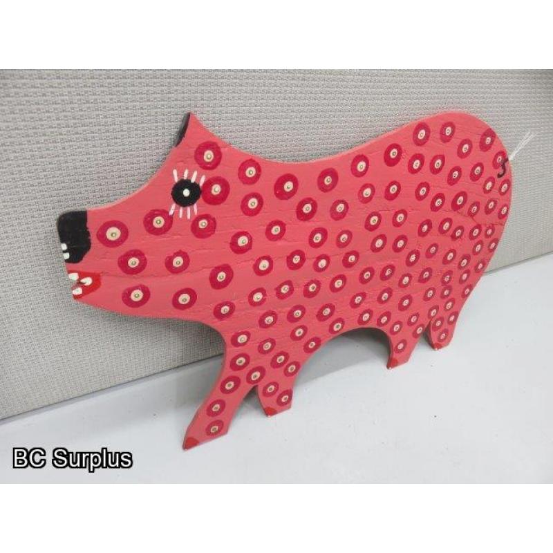 S-55: Folk Art Pig – Signed