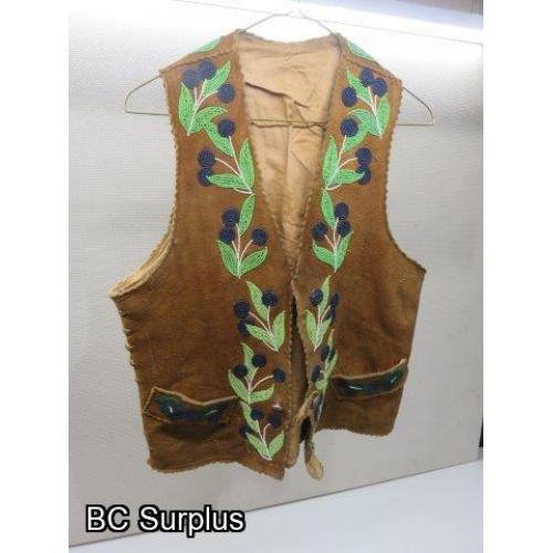 S-6: Beaded Vintage Leather Vest