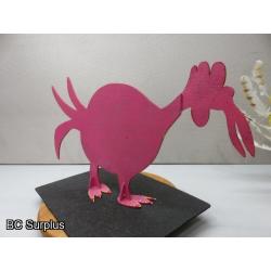 S-72: Folk Art Carved & Painted Wooden Dino-Rooster