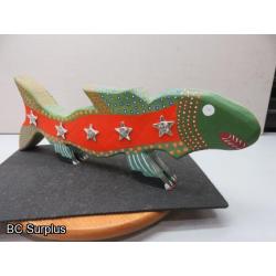 S-75: Folk Art Carved & Painted Fish - “Evolution”