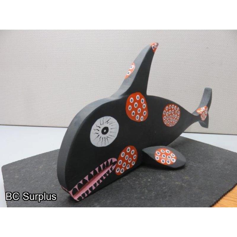 S-76: Folk Art Carved & Painted Killer Whale