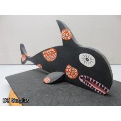 S-76: Folk Art Carved & Painted Killer Whale