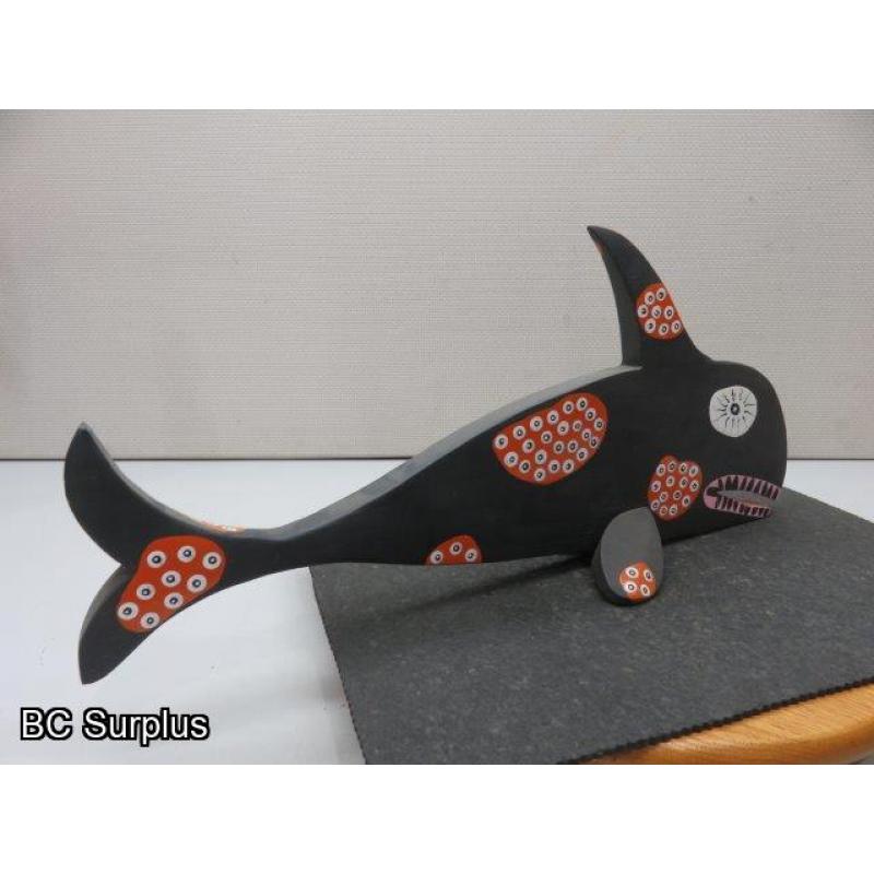 S-76: Folk Art Carved & Painted Killer Whale