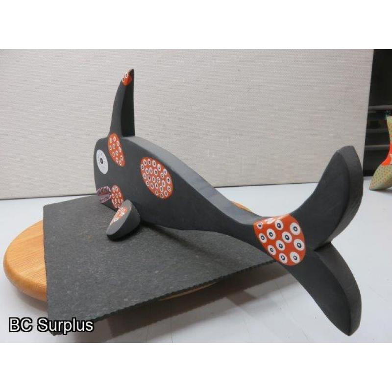 S-76: Folk Art Carved & Painted Killer Whale