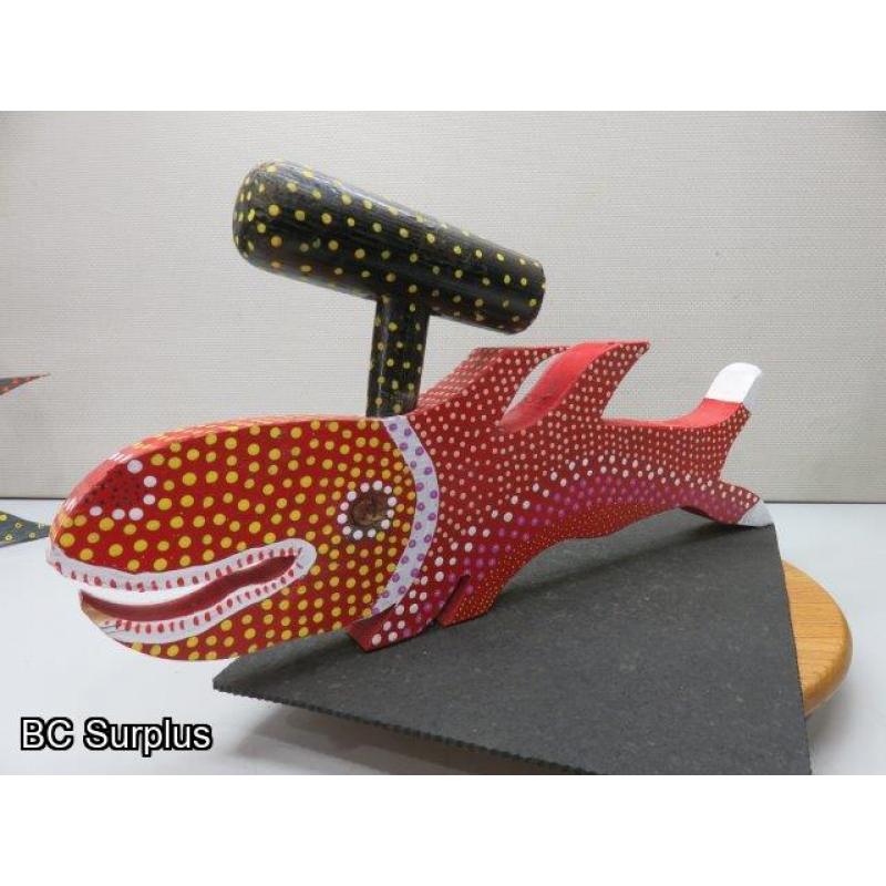 S-78: Folk Art Carved & Painted Hammer Head Shark