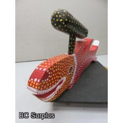 S-78: Folk Art Carved & Painted Hammer Head Shark