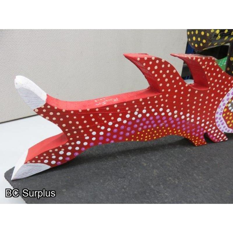 S-78: Folk Art Carved & Painted Hammer Head Shark