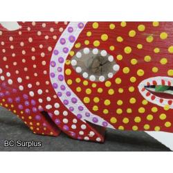 S-78: Folk Art Carved & Painted Hammer Head Shark