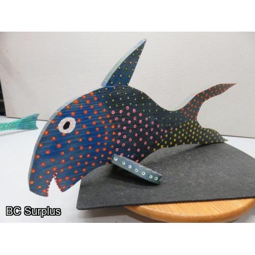 S-79: Folk Art Carved & Painted Wooden Shark