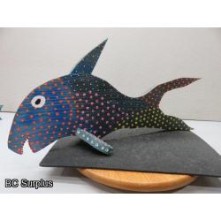 S-79: Folk Art Carved & Painted Wooden Shark