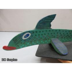 S-80: Folk Art Carved & Painted Wooden Sliver Fish