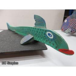 S-80: Folk Art Carved & Painted Wooden Sliver Fish