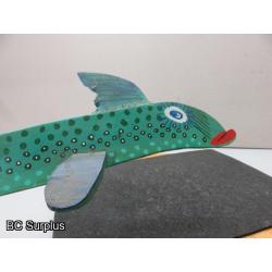 S-80: Folk Art Carved & Painted Wooden Sliver Fish