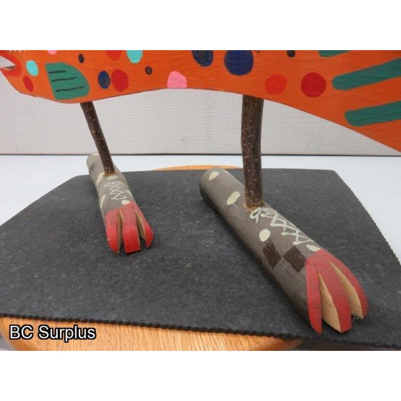 S-84: Folk Art Carved & Painted Toed Fish